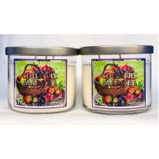 2 x 719 Walnut Avenue COUNTRY MARKET Large 3-Wick Candle 14 oz   123070687616